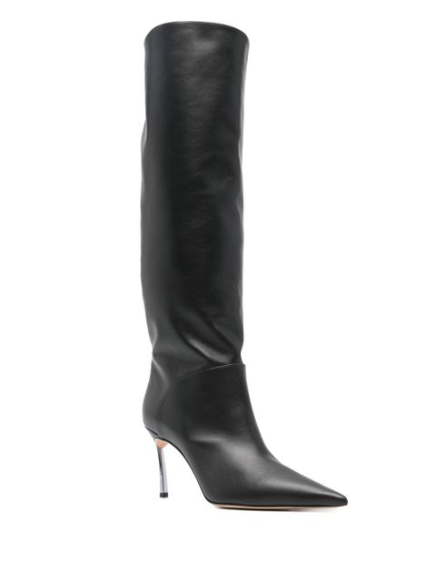 Casadei Superblade 80mm leather boots - Black - zdjęcie produktu nr 2