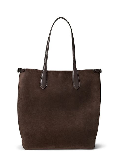 Polo Ralph Lauren torba zamszowa kolor brązowy 428968152