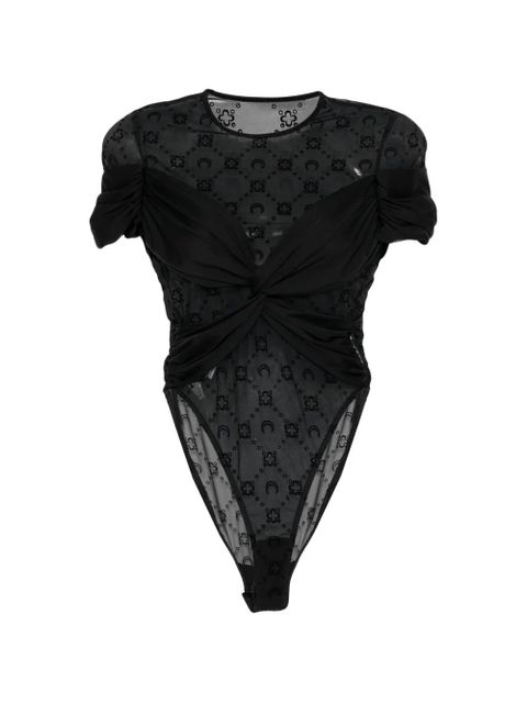 Marine Serre draped jersey bodysuit - Black - zdjęcie produktu nr 1