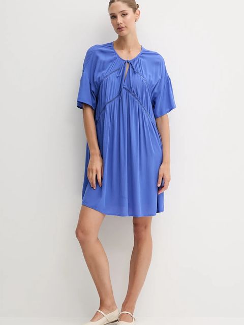 United Colors of Benetton sukienka kolor niebieski mini rozkloszowana 4VW95V02B