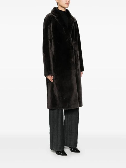 Yves Salomon notched-collar coat - Brown - zdjęcie produktu nr 2