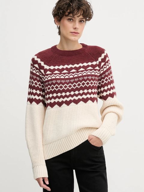 Barbour sweter z dodatkiem wełny MABEL damski kolor czerwony LKN1684