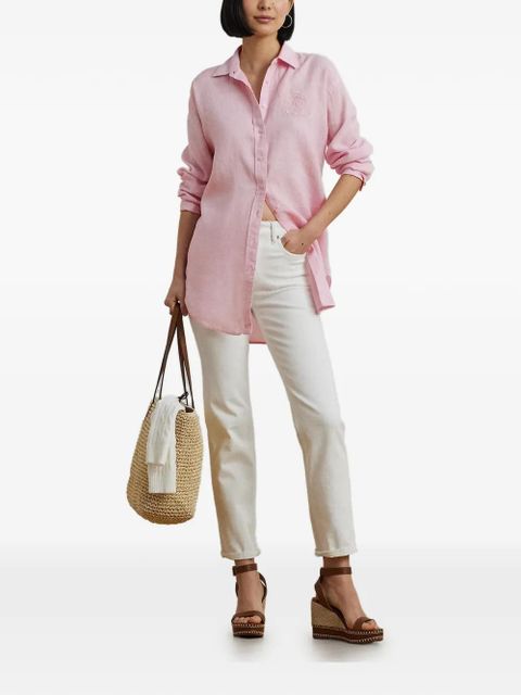 Lauren Ralph Lauren embroidered-logo long-sleeve shirt - Pink - zdjęcie produktu nr 2