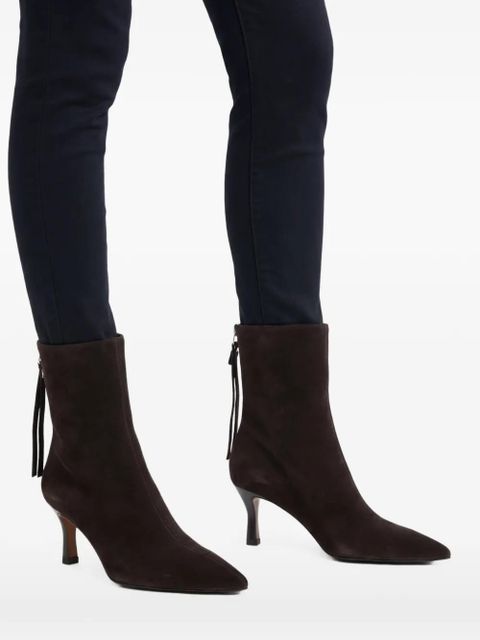 Maje 70mm pointed-toe zip-up boots - Brown