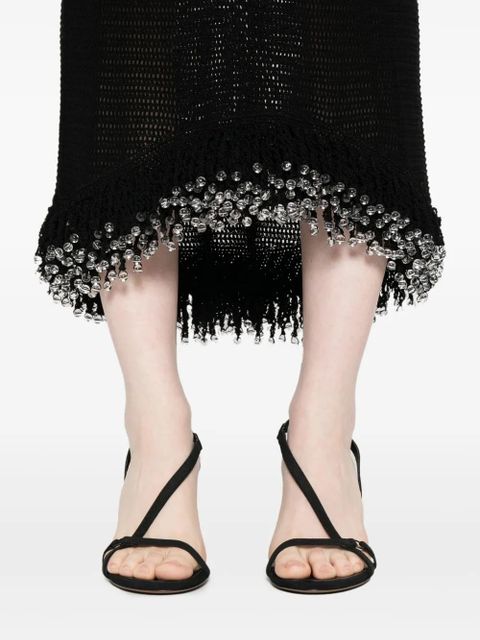 Paris Georgia beaded fringed midi dress - Black