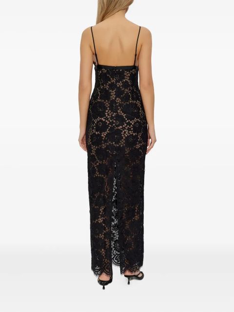 Self-Portrait floral-lace maxi dress - Black