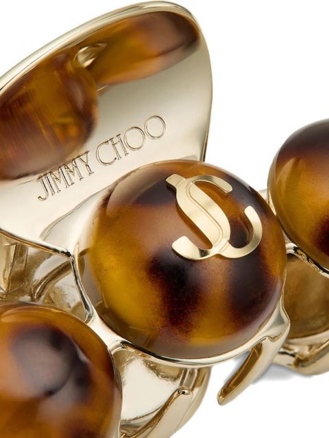 Jimmy Choo tortoiseshell logo hair clip - Brown