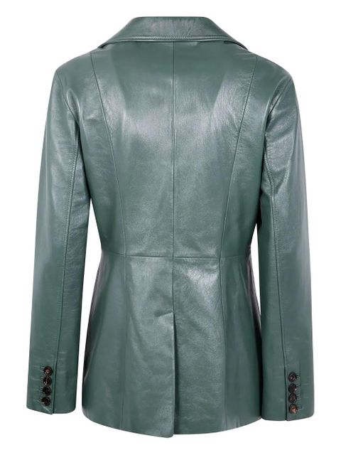 Chloé single-breasted leather blazer - Green - zdjęcie produktu nr 2