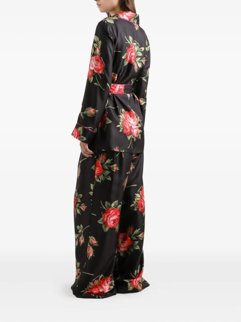 Dolce & Gabbana floral-print belted blouse - Black - zdjęcie produktu nr 2