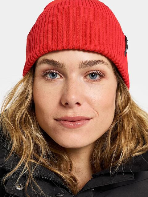 Didriksons czapka bawełniana DELMAR kolor czerwony 505758 - zdjęcie produktu nr 2