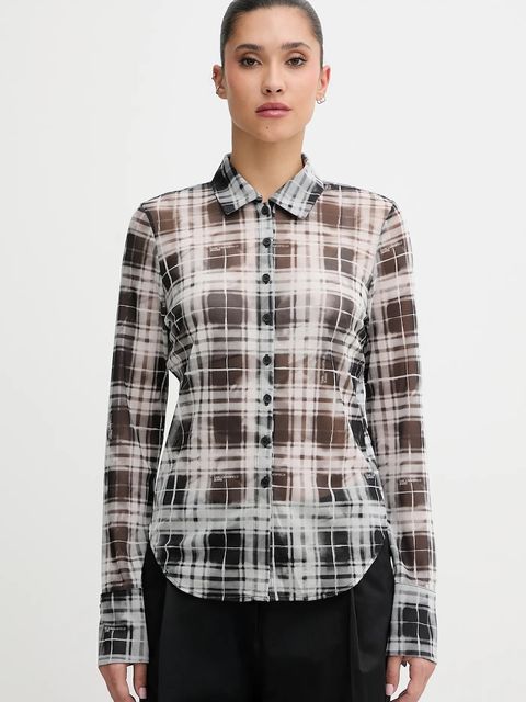 Karl Lagerfeld Jeans koszula damska kolor szary regular z kołnierzykiem klasycznym B1W11033 - zdjęcie produktu nr 1