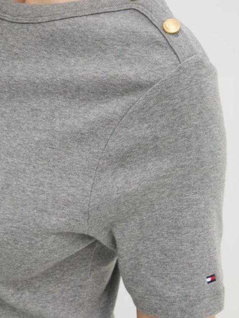 Tommy Hilfiger sukienka bawełniana kolor szary midi rozkloszowana WW0WW43838