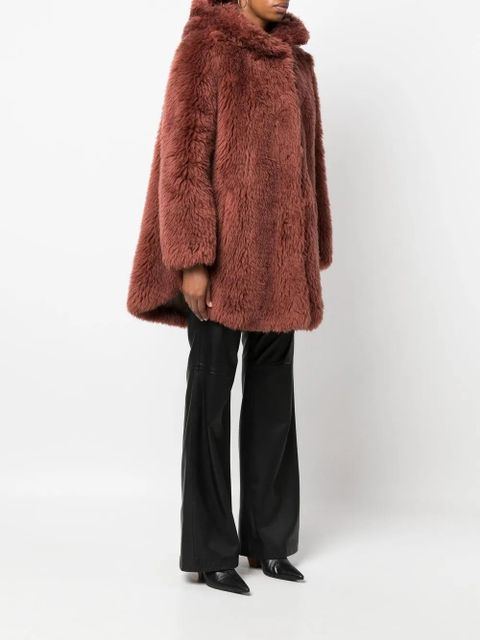 Yves Salomon short hooded wool coat - Brown