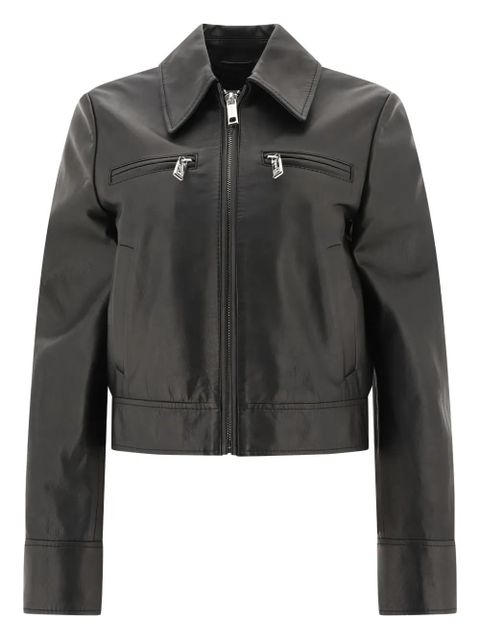 Max Mara zip-up leather jacket - Black - zdjęcie produktu nr 1