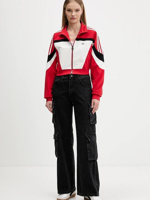 adidas Originals bluza Tracktop damska kolor czerwony wzorzysta JY2387 - zdjęcie produktu nr 2