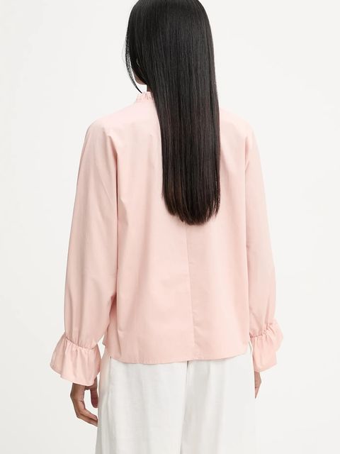 Answear.LAB koszula damska kolor różowy relaxed z wiązanym dekoltem