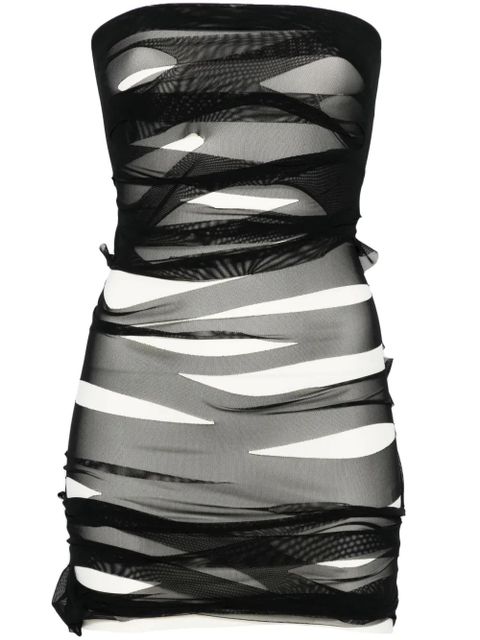 MM6 Maison Margiela distressed-finish mini dress - Black - zdjęcie produktu nr 1