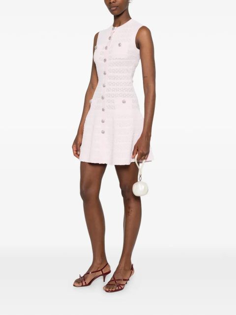 Self-Portrait embellished buttoned mini dress - Pink - zdjęcie produktu nr 2