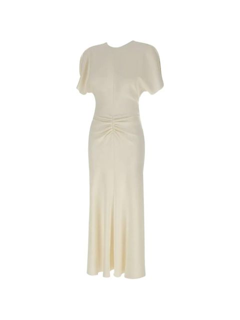 Victoria Beckham Bela pleated V-back dress - White - zdjęcie produktu nr 1