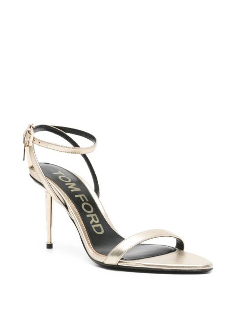 TOM FORD ankle-strap padlock sandals - Gold