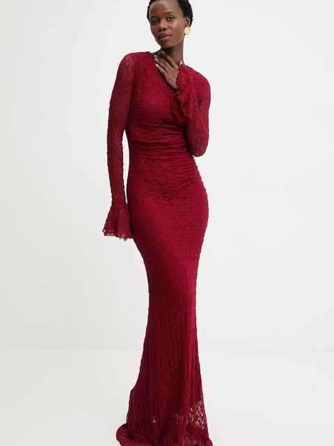 Answear.LAB sukienka kolor bordowy maxi dopasowana - zdjęcie produktu nr 2