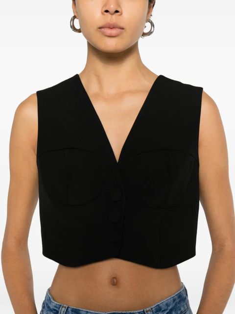 SANDRO corset V-neck waistcoat - Black