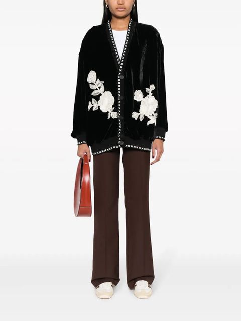 Golden Goose Journey embroidered velvet jacket cardigan - Black - zdjęcie produktu nr 2