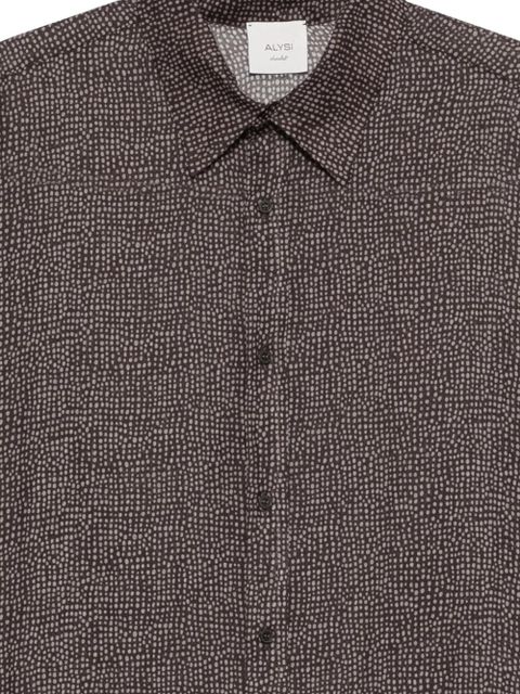 Alysi pattern ramie midi ress - Black