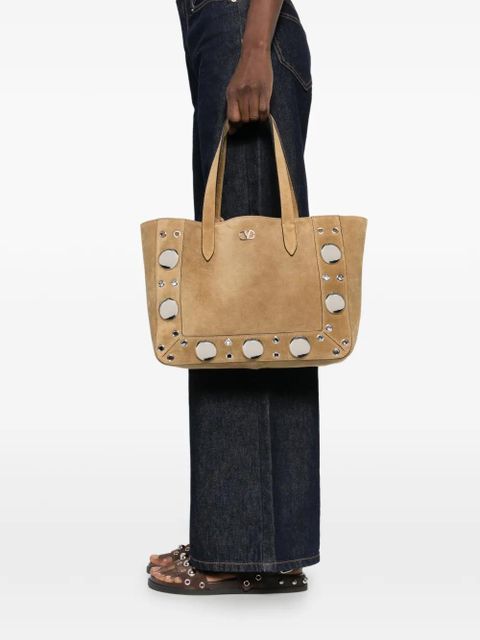 Valentino Garavani Nellcôte eyelet studded shoulder bag - Neutrals - zdjęcie produktu nr 2