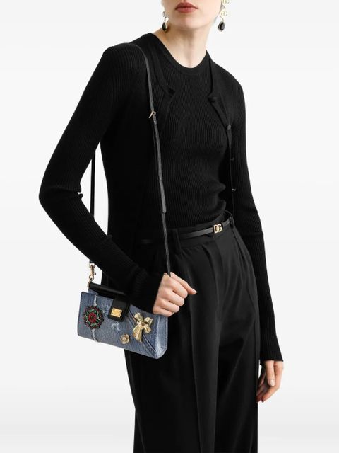 Dolce & Gabbana denim patch-embellished mini bag - Blue - zdjęcie produktu nr 2