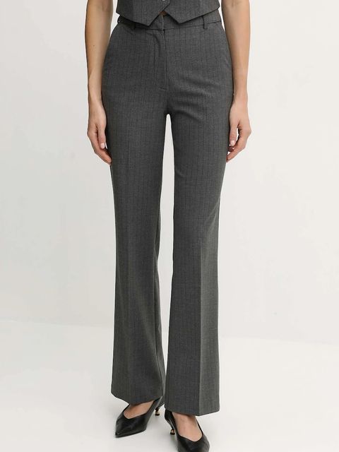 Morgan spodnie damskie kolor szary proste high waist PBOKA.F - zdjęcie produktu nr 1