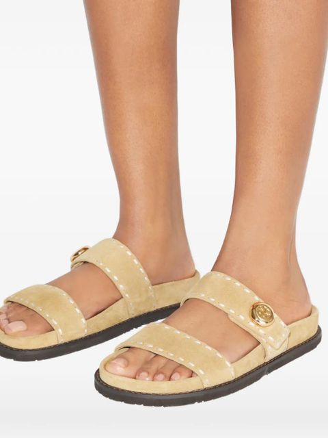 Tory Burch button strap slide sandal - Neutrals