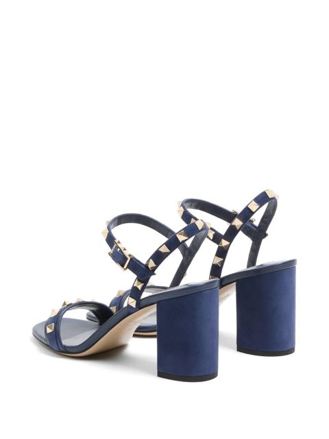 Valentino Garavani Rockstud kidskin sandals with strap 80mm - Blue