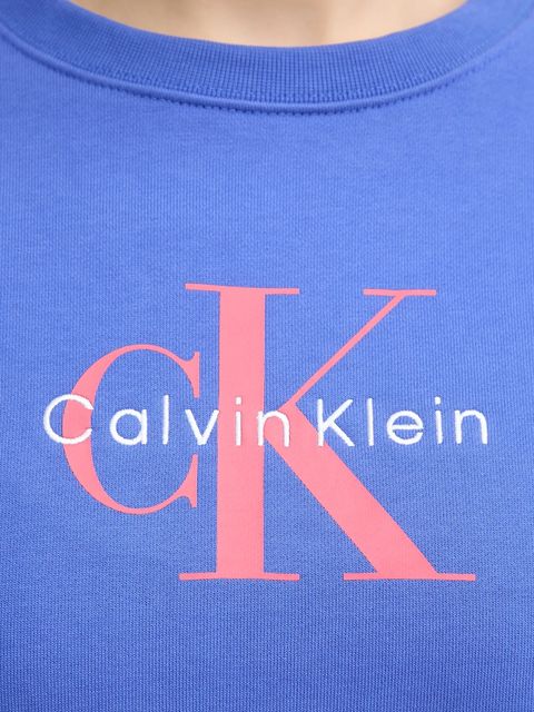 Calvin Klein Jeans bluza damska kolor niebieski z nadrukiem LV047B234G