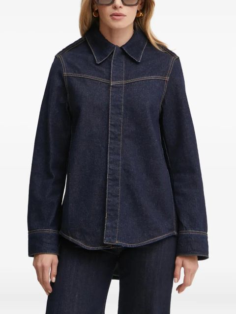 Victoria Beckham point-collar long-sleeve shirt - Blue - zdjęcie produktu nr 1