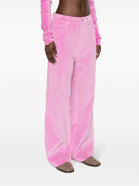 Nanushka Josine velvet cotton trousers - Pink