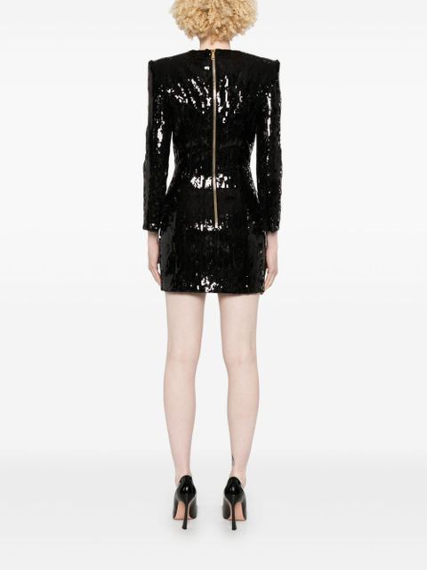 Balmain sequinned mini dress - Black