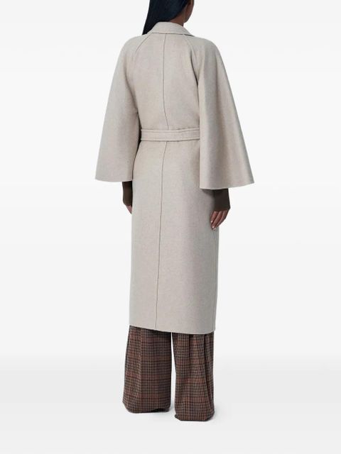Max Mara peak-lapels self-tie coat - Neutrals