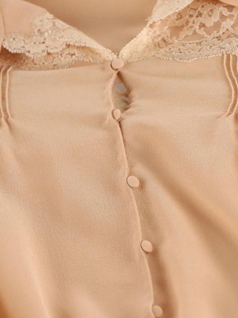 Saint Laurent Lavallière lace-detail blouse - Neutrals