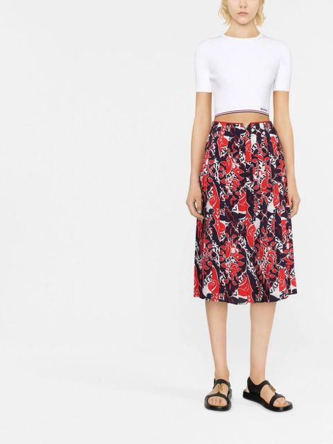 Valentino Garavani Archive Manifesto pleated skirt - Red - zdjęcie produktu nr 2
