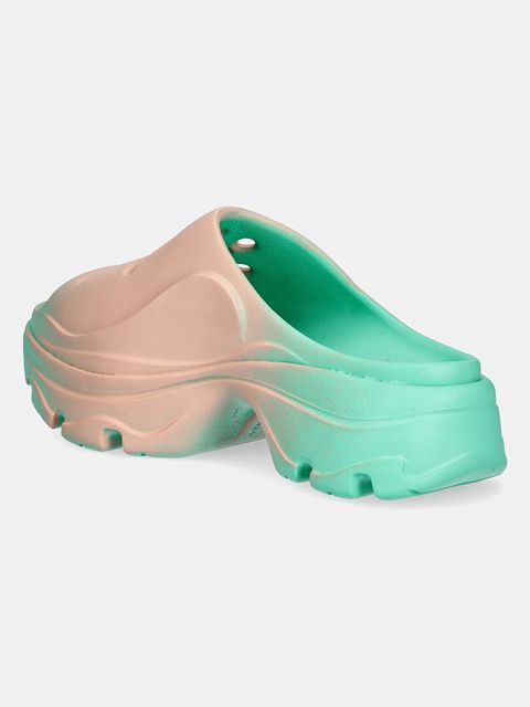 adidas by Stella McCartney klapki Clog damskie kolor zielony na platformie JH8952