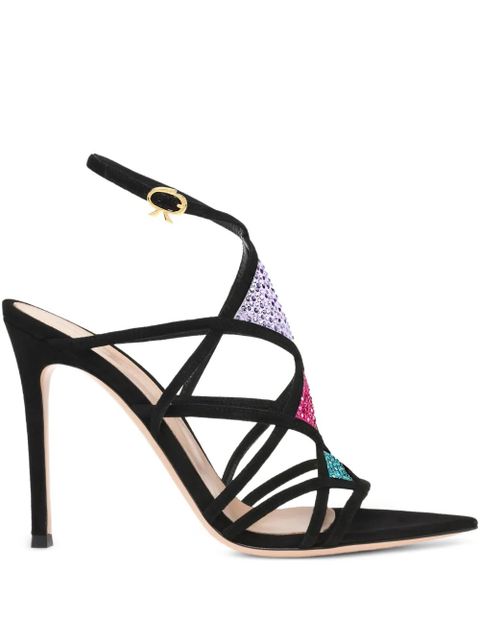 Gianvito Rossi 105mm Confetti embellished-strap sandals - Black - zdjęcie produktu nr 1