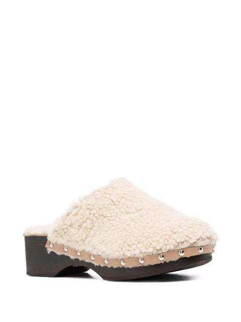 Ancient Greek Sandals closed sheepskin clogs - Neutrals