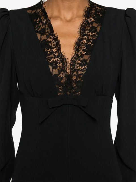 Alessandra Rich V-neck midi dress - Black