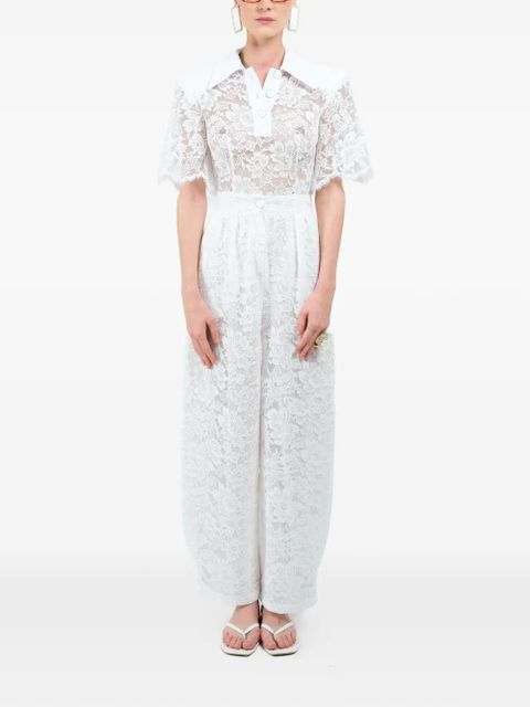Rowen Rose lace carrot trousers - White