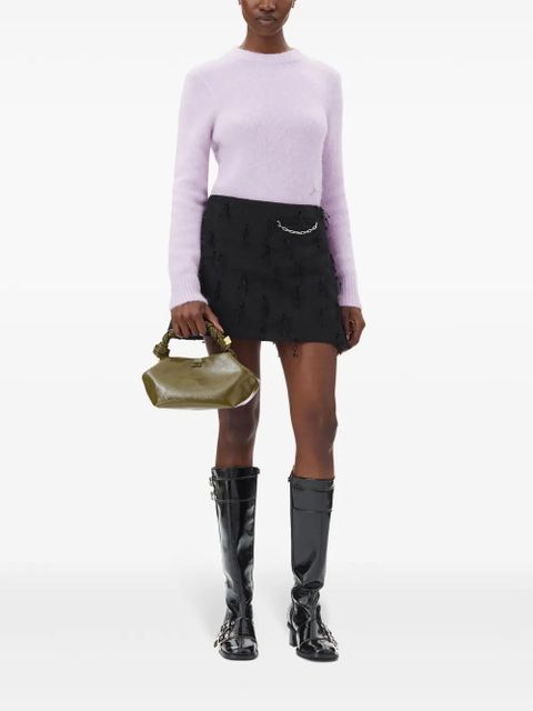 GANNI brushed long sleeve jumper - Purple - zdjęcie produktu nr 2