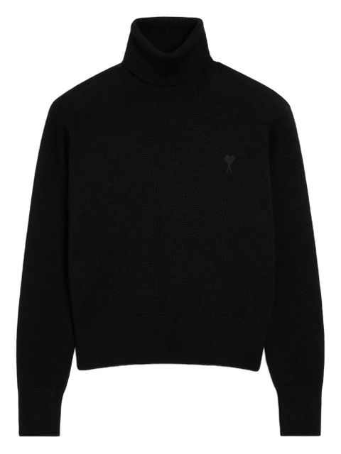 AMI Paris Ami De Coeur wool turtle-neck sweater - Black - zdjęcie produktu nr 1