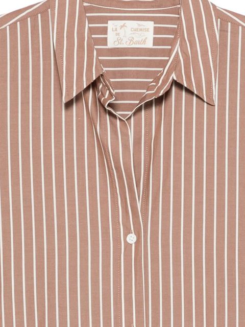 MC2 Saint Barth Cristal striped V-neck top - Brown