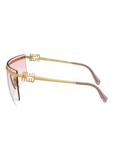 Miu Miu Eyewear gold-frame shield sunglasses - Pink - zdjęcie produktu nr 2