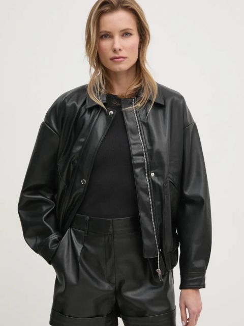 Answear.LAB kurtka damska kolor czarny przejściowa oversize